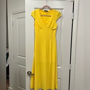 Yellow midi dress